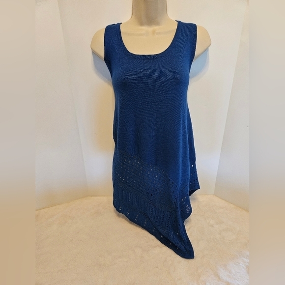 Grace Elements Boho Sleeveless Blouse Blue Large - Picture 5 of 15